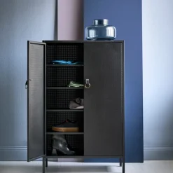 Maze Display & Glass Cabinets*Francis cabinet, . leather Black