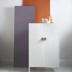 Maze Display & Glass Cabinets*Francis cabinet, . leather White