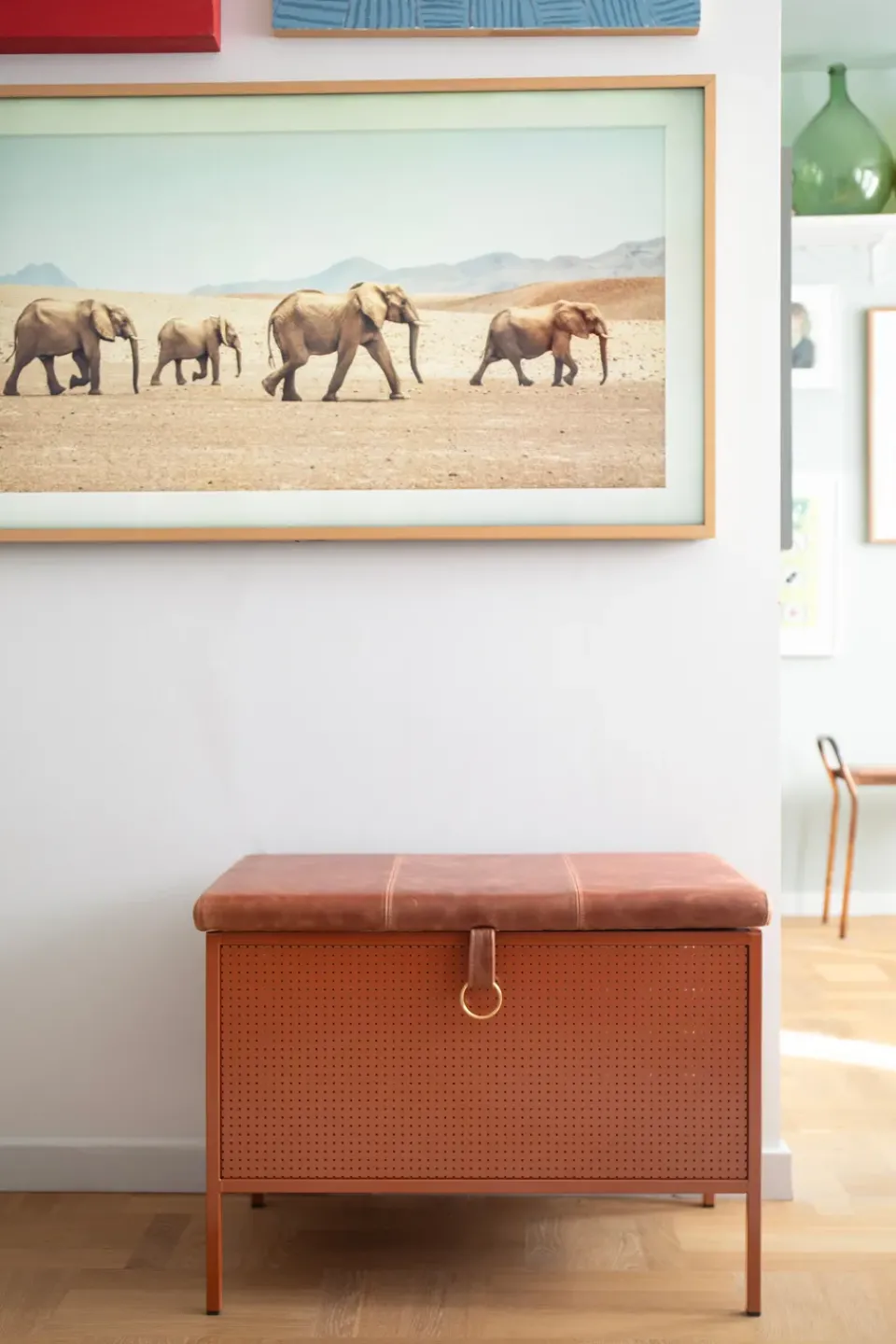 Maze Benches*Frank storage bench, Cinnamon-vintage cognac Brown