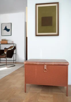 Maze Benches*Frank storage bench, Cinnamon-vintage cognac Brown