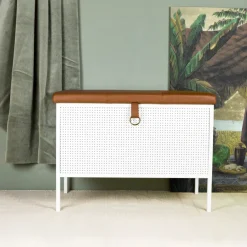 Maze Benches*Frank storage bench, -Cognac White