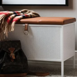 Maze Benches*Frank storage bench, -Cognac White