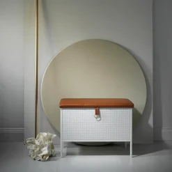 Maze Benches*Frank storage bench, -Cognac White