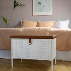 Maze Benches*Frank storage bench, -Cognac White