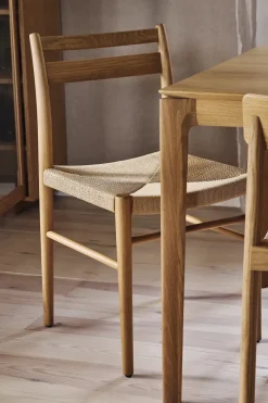 1898 Chairs*Fridhem dining chair, Papercord-laquered oak Beige