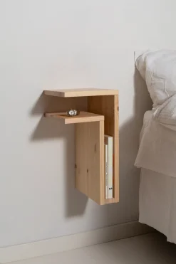 Maze Bedside Tables*F-shelf Play DIY wall shelf, Pine, left Green