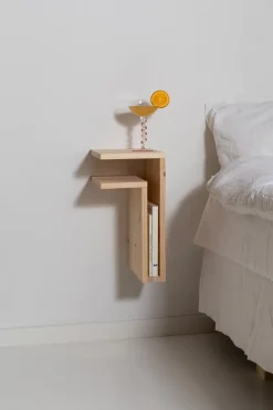 Maze Bedside Tables*F-shelf Play DIY wall shelf, Pine, left Green