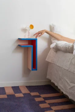 Maze Bedside Tables*F-shelf Play DIY wall shelf, Pine, left Green