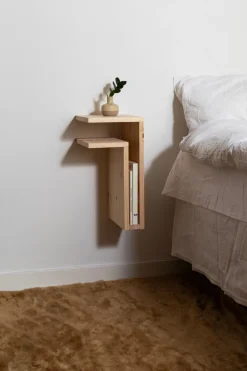 Maze Bedside Tables*F-shelf Play DIY wall shelf, Pine, left Green