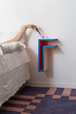 Maze Bedside Tables*F-shelf Play DIY wall shelf, Pine, right Green