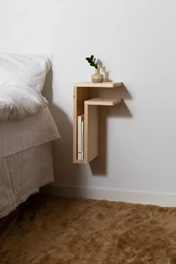 Maze Bedside Tables*F-shelf Play DIY wall shelf, Pine, right Green