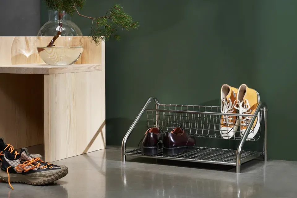 Essem Design Shoe Racks*Funk shoe shelf, Stainless steel Silver-coloured