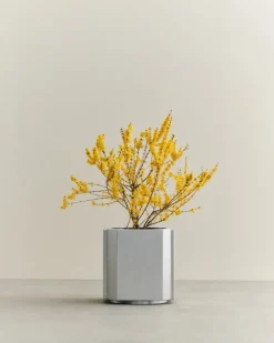 Louise Roe Garden Details & Accessories*Funki pot L 52 cm, Brushed Aluminium Silver-coloured