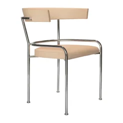 Källemo Chairs*GA-1 armchair, Elmo Vegeta leather-chrome BrownSilver-coloured
