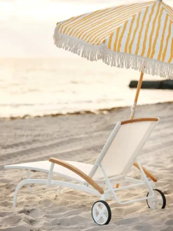Brafab Sun Protection*Gatsby parasol, Yellow stripe, Ø185 cm Beige