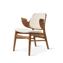 Warm Nordic Chairs|Armchairs & Footstools*Gesture lounge chair, Fabric barnum 24 cream, oiled teak oak legs White