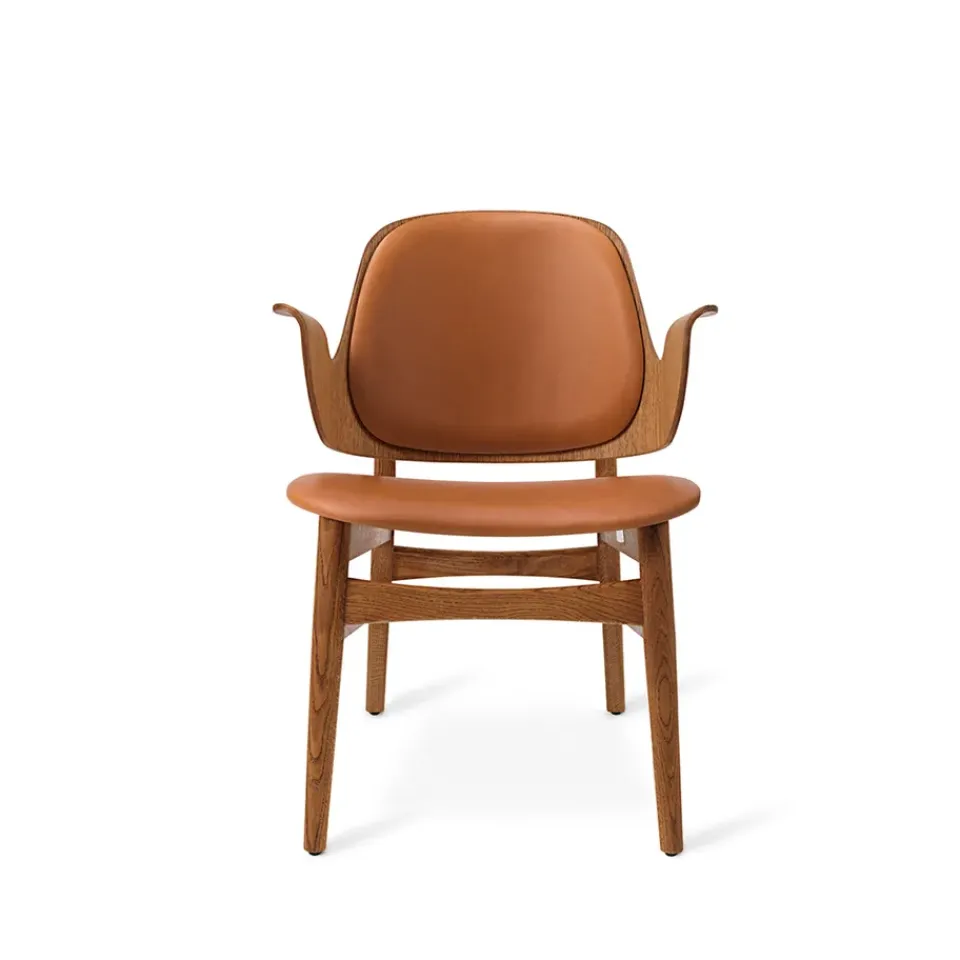 Warm Nordic Armchairs & Footstools|Chairs*Gesture lounge chair, Leather silk 250 cognac, oiled teak oak legs Brown