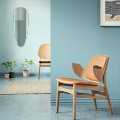 Warm Nordic Armchairs & Footstools|Chairs*Gesture lounge chair, Leather silk 250 cognac, oiled teak oak legs Brown