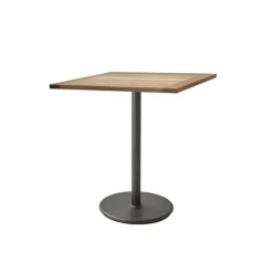 Cane-line Table For Outdoor Use*Go coffee table teak 72x72 cm, Lava grey stand Brown