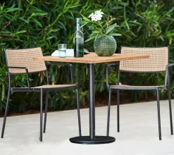 Cane-line Table For Outdoor Use*Go coffee table teak 72x72 cm, Lava grey stand Brown