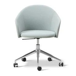 Fredericia Furniture Office Chairs*Gomo Armchair armchair swivel base 5-star, Mylla 811-polished aluminium Blue