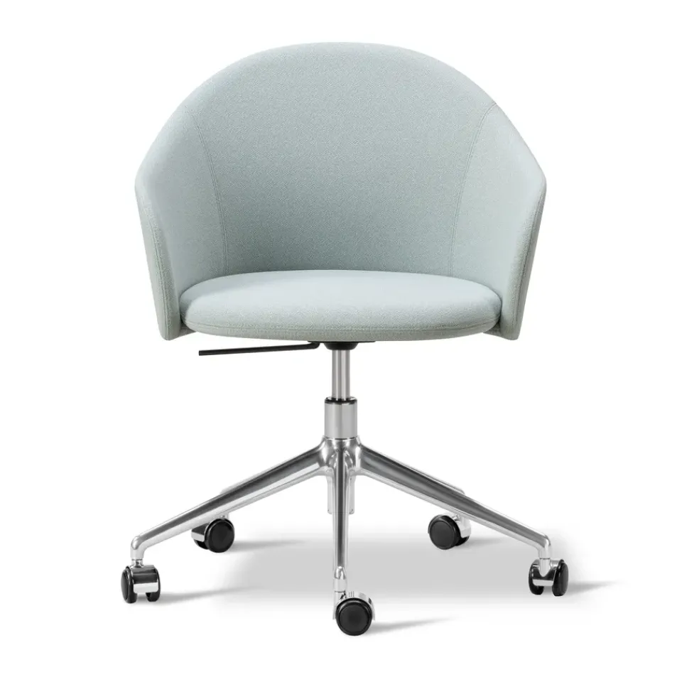 Fredericia Furniture Office Chairs*Gomo Armchair armchair swivel base 5-star, Mylla 811-polished aluminium Blue