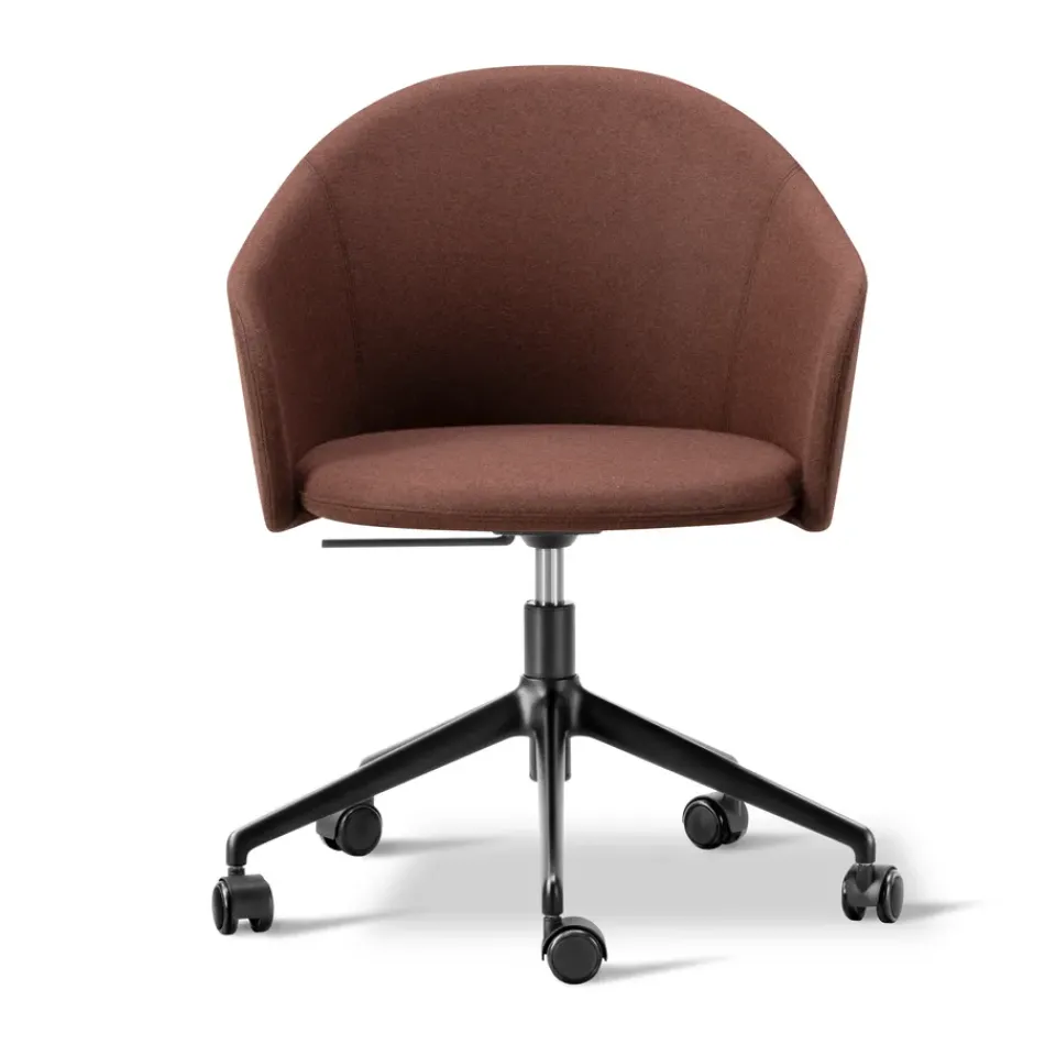 Fredericia Furniture Office Chairs*Gomo Armchair armchair swivel base 5-star, Blazer CUZ4D Dunalk-black Red