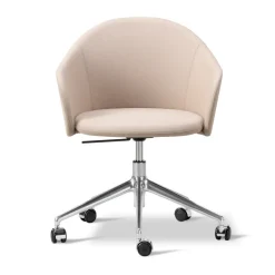 Fredericia Furniture Office Chairs*Gomo Armchair armchair swivel base 5-star, Blazer CUZ47 Fairfield-polished aluminium Beige