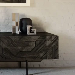 Ethnicraft Dressers & Sideboards|T.V & Media Units*Graphic media cabinet, 162 cm Black