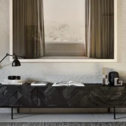 Ethnicraft Dressers & Sideboards|T.V & Media Units*Graphic media cabinet, 242 cm Black