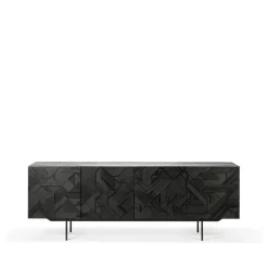 Ethnicraft Dressers & Sideboards*Graphic sideboard, Teak 4 doors Black