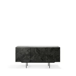 Ethnicraft Dressers & Sideboards*Graphic sideboard, Teak black 3 doors BrownBlack