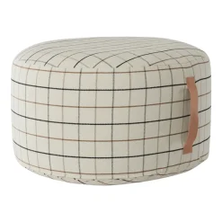 OYOY Sitting Poufs*Grid pouf Ø65 cm, off White