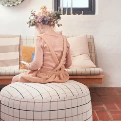 OYOY Sitting Poufs*Grid pouf Ø65 cm, off White