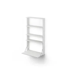 Massproductions Desks*Gridlock - M1-A4-0-D shelf with writing table, stained Ash White