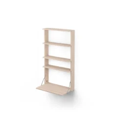 Massproductions Desks*Gridlock - M1-A4-0-D shelf with writing table, Natural Ash Beige