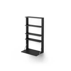 Massproductions Desks*Gridlock - M1-A4-0-D shelf with writing table, stained Ash Black