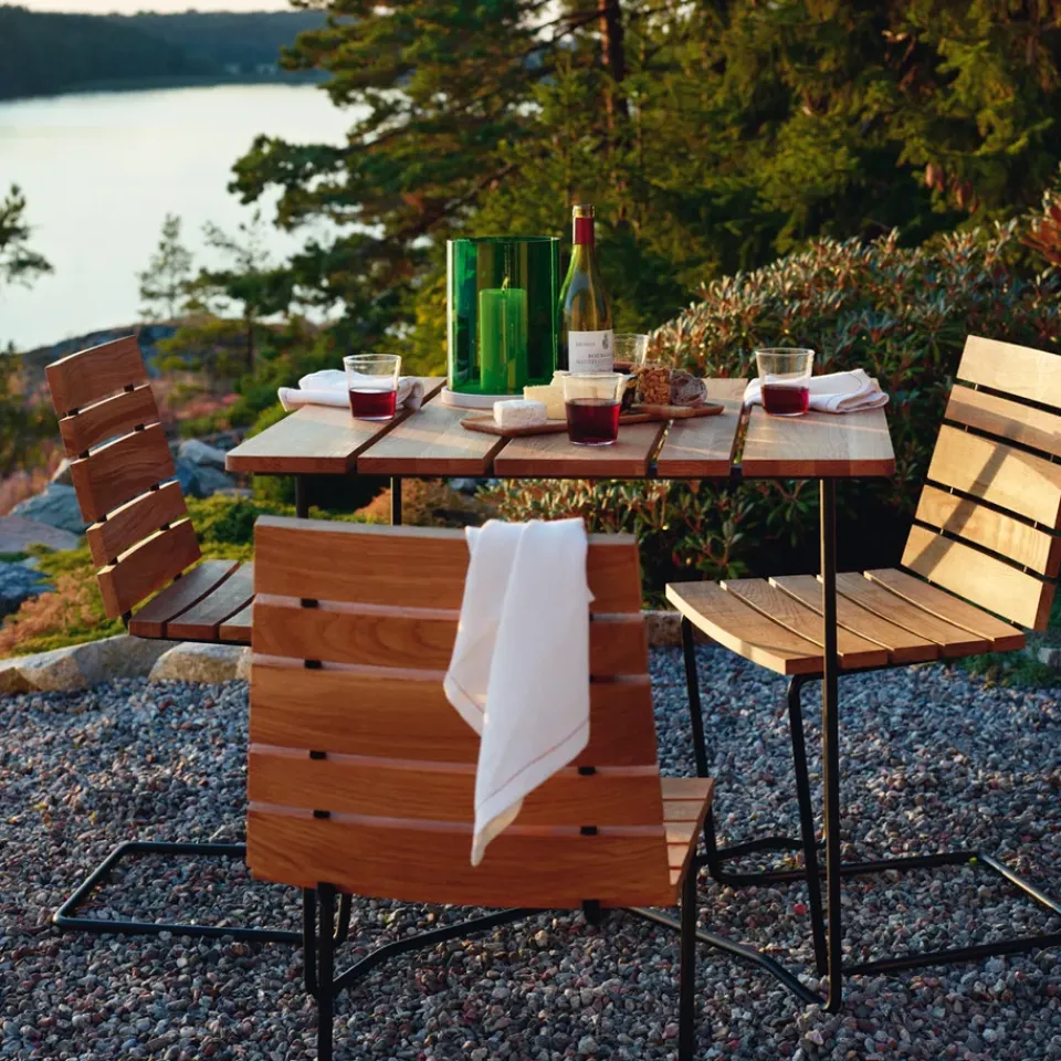 Skargaarden Table For Outdoor Use*Grinda table, Teak, medium, black frame Brown