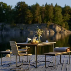 Skargaarden Table For Outdoor Use*Grinda table, Teak, medium, black frame Brown