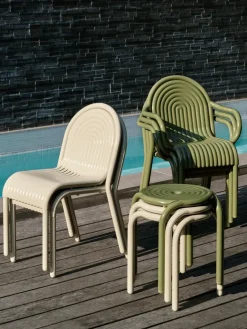 Tom Dixon Seating*Groove stool 45 cm, Putty Beige