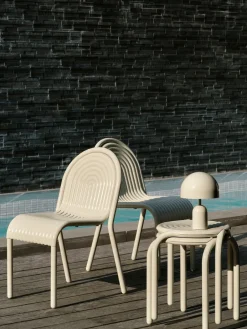 Tom Dixon Seating*Groove stool 45 cm, Putty Beige