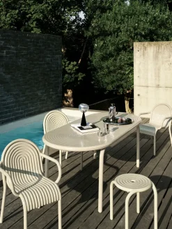 Tom Dixon Seating*Groove stool 45 cm, Putty Beige