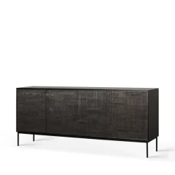 Ethnicraft Dressers & Sideboards*Grooves sideboard, 4 doors Black
