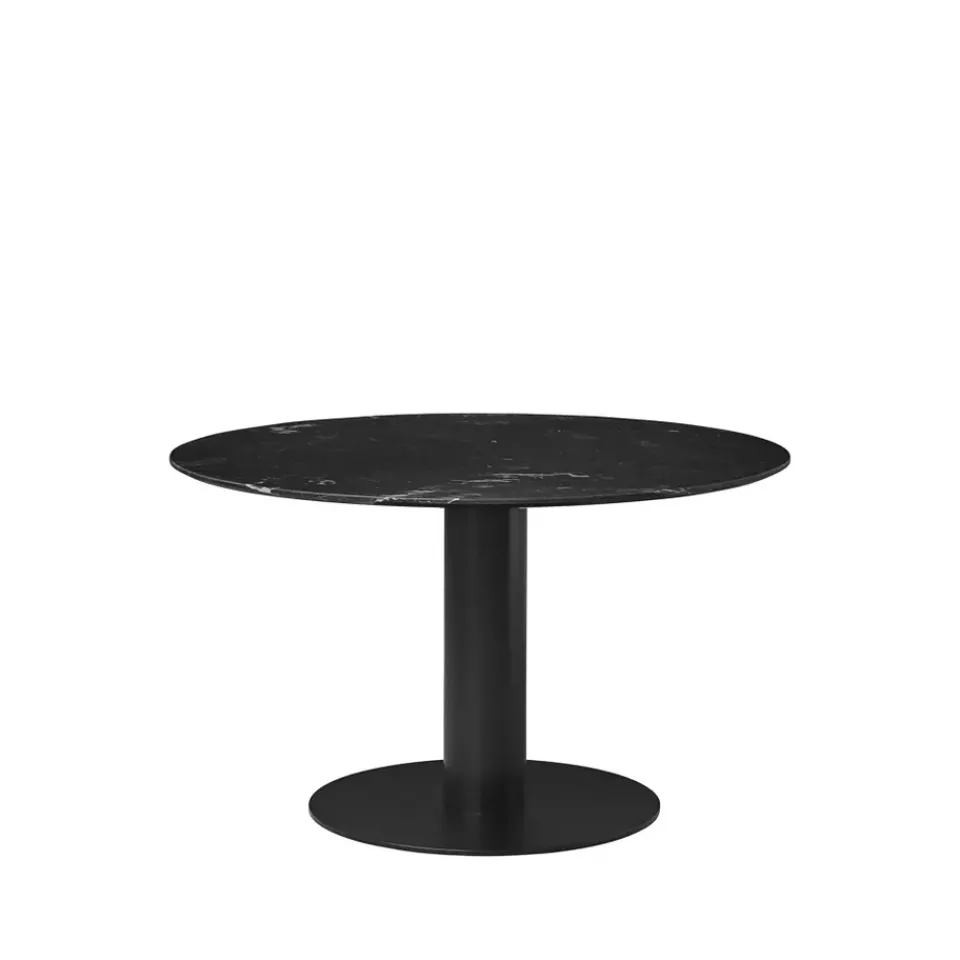 GUBI Dining Tables*2.0 dining table, Marble . ø110. stand Black