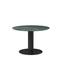 GUBI Dining Tables*2.0 dining table, Marble . ø110. black stand Green