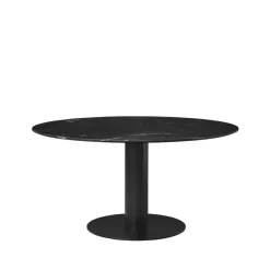 GUBI Dining Tables*2.0 dining table, Marble . ø150. stand Black