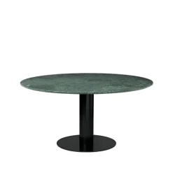 GUBI Dining Tables*2.0 dining table, Marble . ø150. black stand Green
