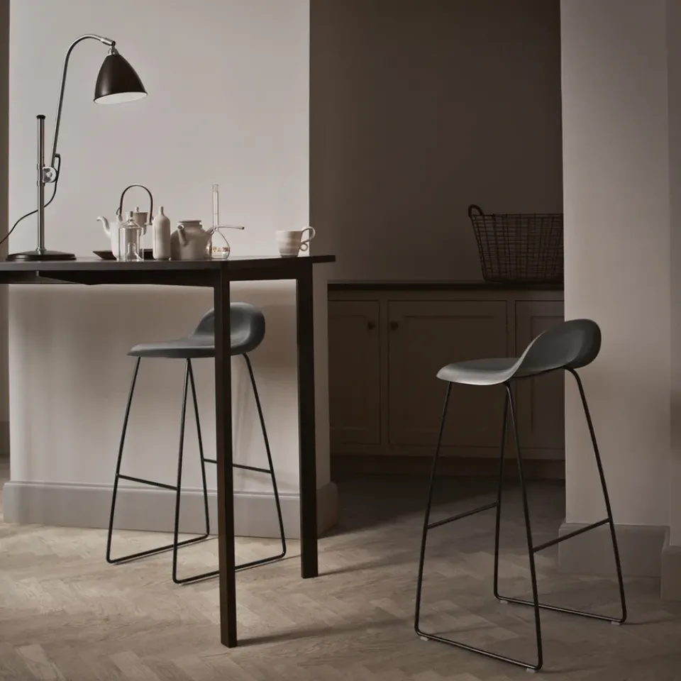 GUBI Bar Stools*3D barstool high, , steel sled base Black
