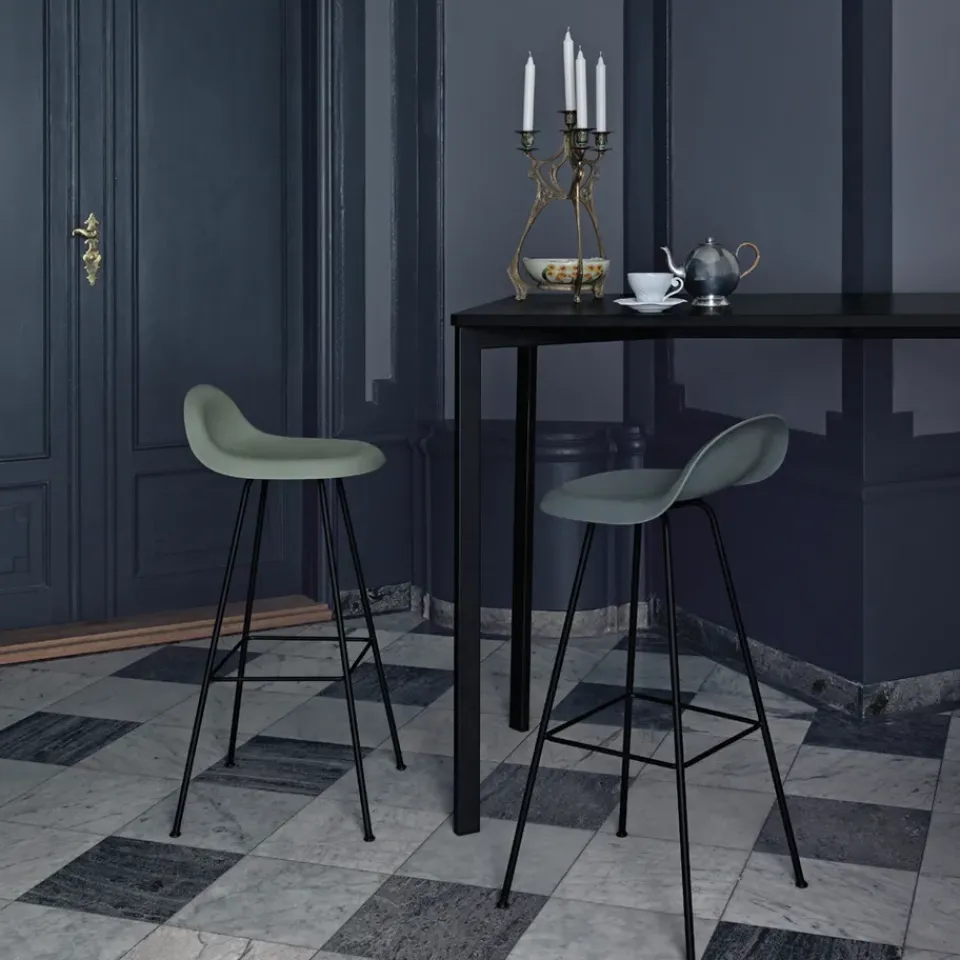 GUBI Bar Stools*3D barstool high, , steel sled base Black