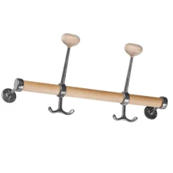 Essem Design Clothes Hooks & Hangers*Gustav coat rack, birch-aluminium BrownSilver-coloured